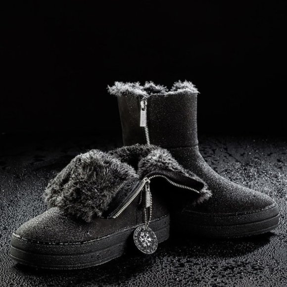 JSlides Henley Faux Fur Lined Nubuck Bootie - Picture 9 of 9